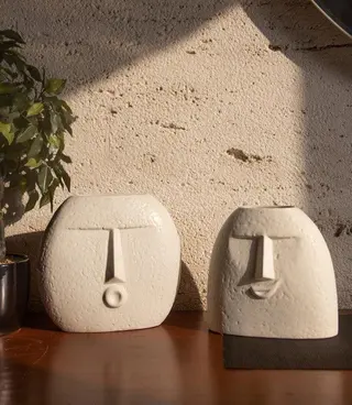 Abstract Face Ceramic Vases