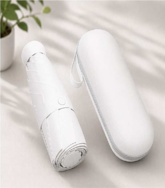 Compact Travel Umbrella with Hard Case